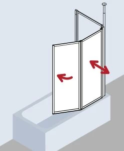 Kermi Vario 2000 Faltwand 2-flügelig V2FW2060142PK 115,1-116,7x140cm, Weiß, ESG Klar KermiClean -Langlebige Werkzeuge Kermi Vario 2000 Faltwand 2 fluegelig V2FW2060142PK 1151 1167x140cm weiss ESG klar KermiClean 8