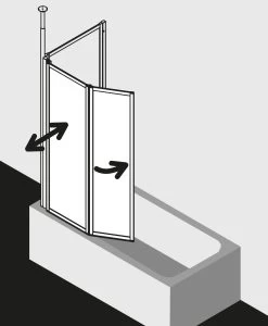 Kermi Vario 2000 Faltwand 2-flügelig V2TS1075142UK 101,1-102,7x140cm, Weiß, ESG SR Opaco -Langlebige Werkzeuge Kermi Vario 2000 Faltwand 2 fluegelig V2TS1075142UK 1011 1027x140cm weiss ESG SR Opaco 7