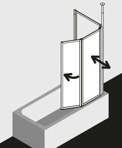 Kermi Vario 2000 Faltwand 2-flügelig V2TS1075142UK 101,1-102,7x140cm, Weiß, ESG SR Opaco -Langlebige Werkzeuge Kermi Vario 2000 Faltwand 2 fluegelig V2TS1075142UK 1011 1027x140cm weiss ESG SR Opaco 8