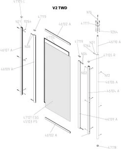 Kermi Vario 2000 Seitenwand V2TWD075142AK 66,4-69,6x140cm, Weiß, ESG Klar -Langlebige Werkzeuge Kermi Vario 2000 Seitenwand V2TWD075142AK 664 696x140cm weiss ESG klar 3