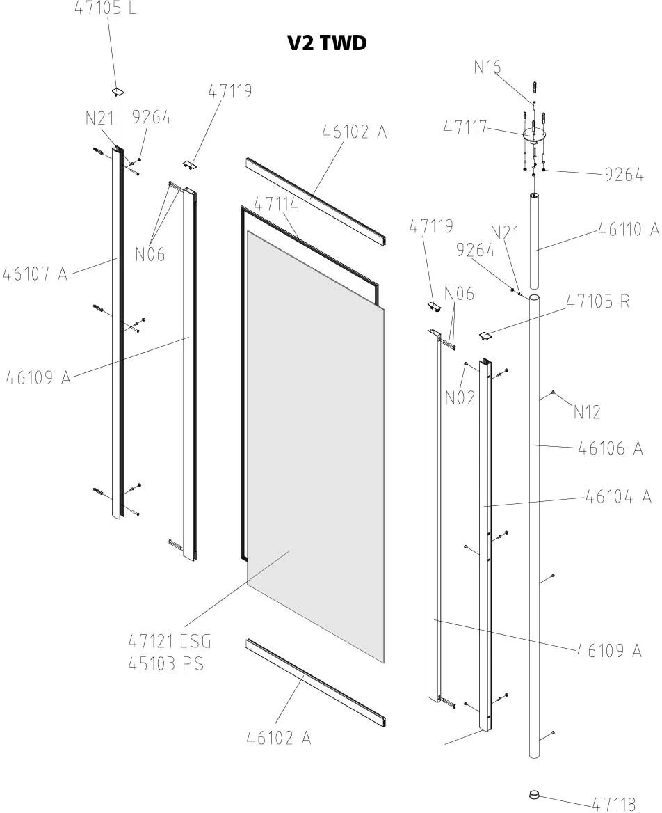 Kermi Vario 2000 Seitenwand V2TWD080142UK 71,4-74,6x140cm, Weiß, ESG SR Opaco 6 Kermi Vario 2000 Seitenwand V2TWD080142UK 71,4-74,6x140cm, Weiß, ESG SR Opaco – Bild 4