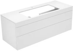Keuco Edition 400 Unterschrank 31583720100 140x54,6x53,5cm, 2 Auszüge, Weiß/trüffel