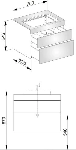 Langlebige Werkzeuge -Langlebige Werkzeuge Keuco Edition 400 Waschtischunterbau 31571820000 70x546x535cm Glasplatte glanz weiss Trueffel 1
