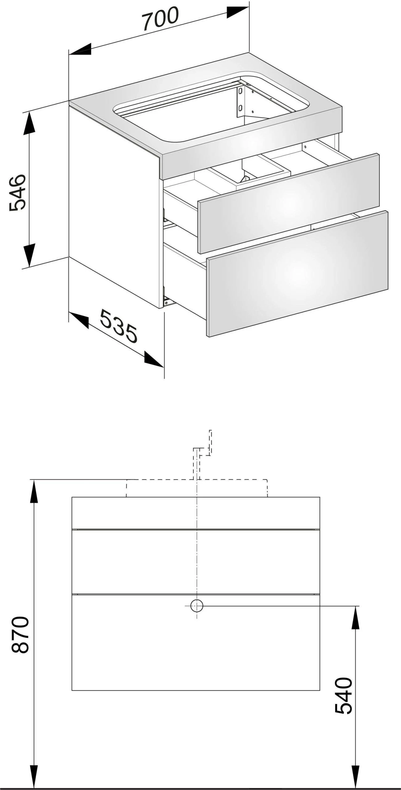 Keuco Edition 400 Waschtischunterbau 31571820000 70x54,6x53,5cm, Glasplatte Glanz, Weiß/Trüffel 4 Keuco Edition 400 Waschtischunterbau 31571820000 70x54,6x53,5cm, Glasplatte Glanz, Weiß/Trüffel – Bild 2