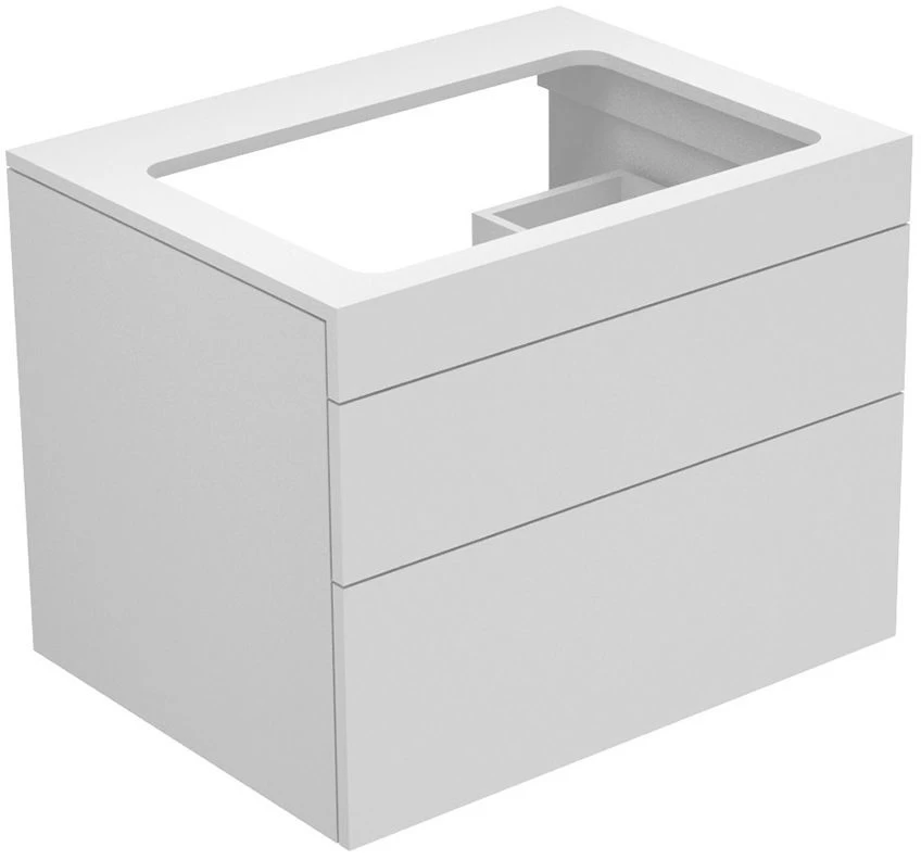 Keuco Edition 400 Waschtischunterbau 31571820000 70x54,6x53,5cm, Glasplatte Glanz, Weiß/Trüffel