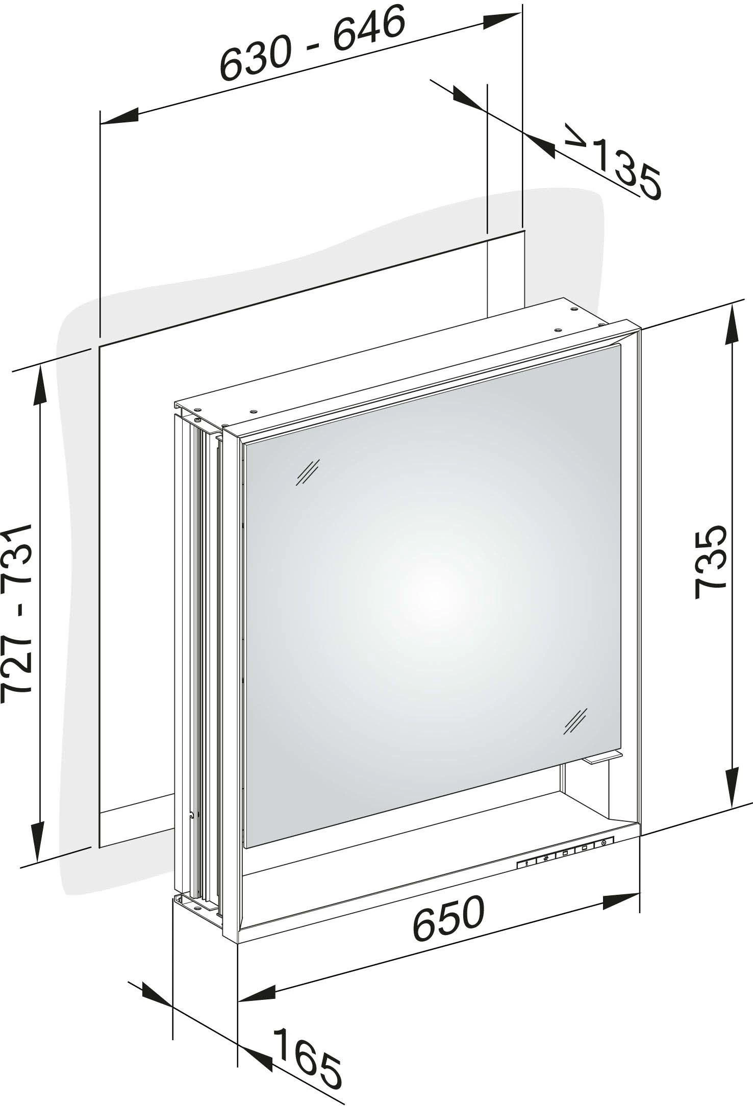 Keuco Royal Lumos Spiegelschrank 14311171201 Wandeinbau, Silber-eloxiert, Offenes Ablagefach, 650 X 735 X 165 Mm, Anschlag Links 4 Keuco Royal Lumos Spiegelschrank 14311171201 Wandeinbau, Silber-eloxiert, Offenes Ablagefach, 650 X 735 X 165 Mm, Anschlag Links – Bild 2