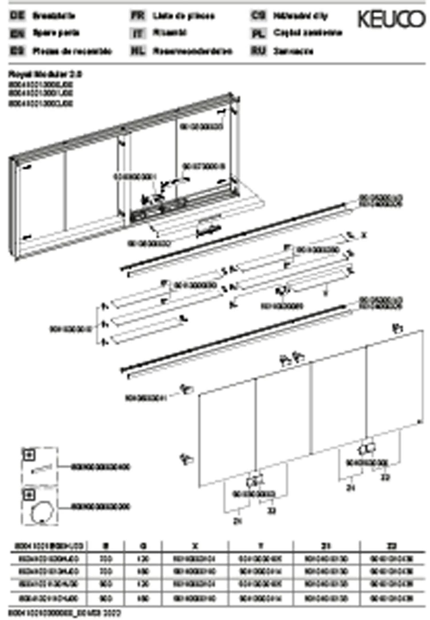 Keuco Royal Modular 2.0 Spiegelschrank 800410211000400 2100 X 900 X 120 Mm, 4 Steckdosen, Wandeinbau, 4-türig 5 Keuco Royal Modular 2.0 Spiegelschrank 800410211000400 2100 X 900 X 120 Mm, 4 Steckdosen, Wandeinbau, 4-türig – Bild 3