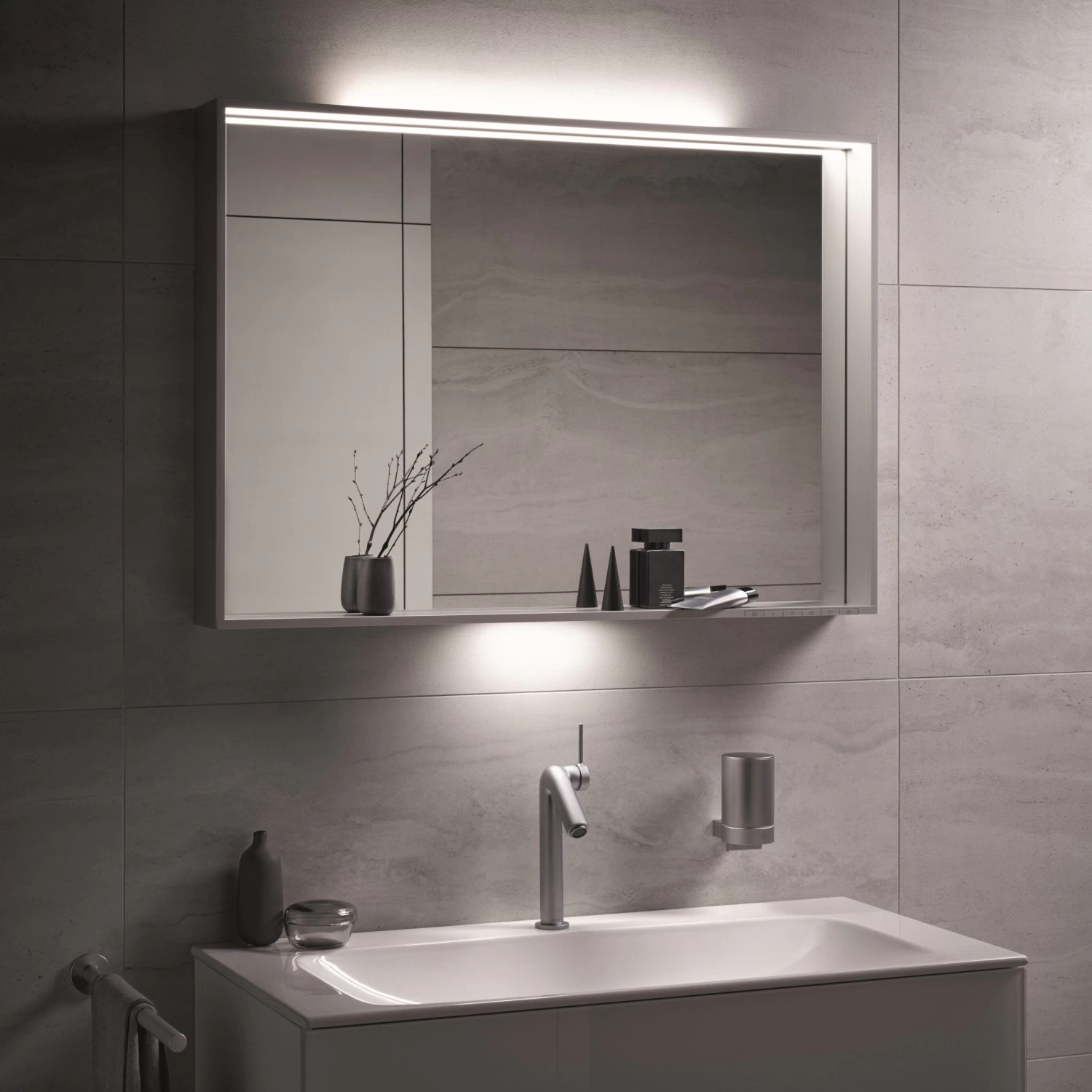 Keuco X-Line Lichtspiegel 33298293500, Inox, 1200x700x105mm, LED-Beleuchtung Und Spiegelheizung 4 Keuco X-Line Lichtspiegel 33298293500, Inox, 1200x700x105mm, LED-Beleuchtung Und Spiegelheizung – Bild 2