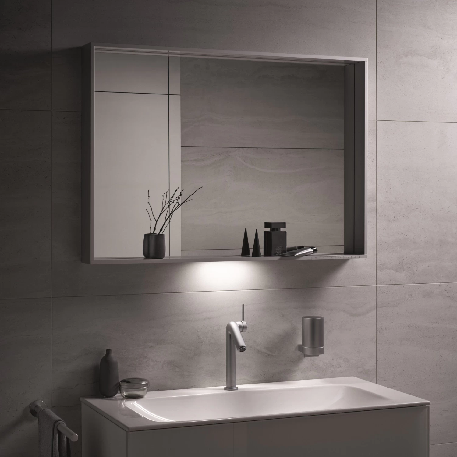 Keuco X-Line Lichtspiegel 33298293500, Inox, 1200x700x105mm, LED-Beleuchtung Und Spiegelheizung 6 Keuco X-Line Lichtspiegel 33298293500, Inox, 1200x700x105mm, LED-Beleuchtung Und Spiegelheizung – Bild 4