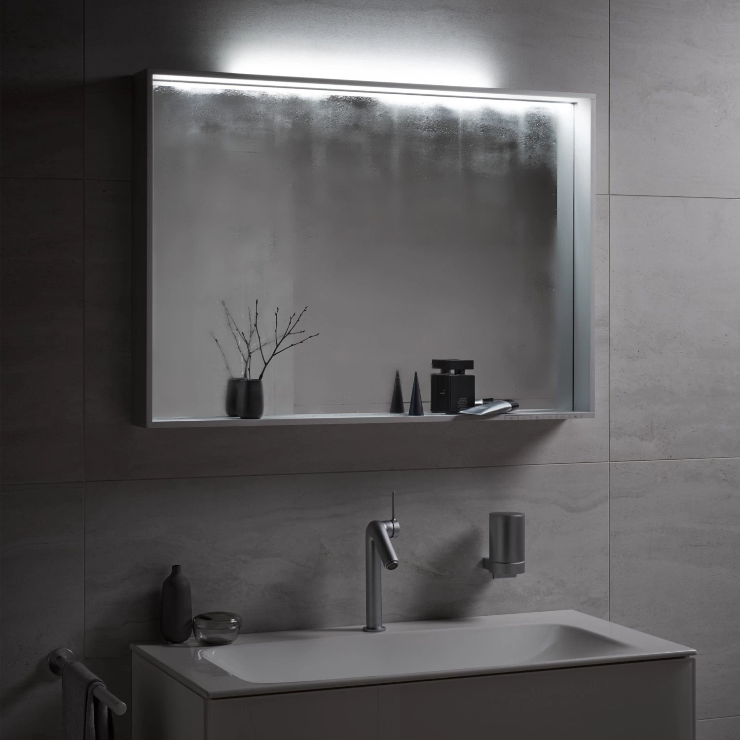 Keuco X-Line Lichtspiegel 33298293500, Inox, 1200x700x105mm, LED-Beleuchtung Und Spiegelheizung 10 Keuco X-Line Lichtspiegel 33298293500, Inox, 1200x700x105mm, LED-Beleuchtung Und Spiegelheizung – Bild 8