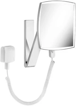 Keuco ILook_move Kosmetikspiegel 17613179001 Aluminium-finish, Stecker-Transformator, Wandmodell, Beleuchtet, 200 X 200 Mm