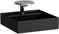 LAUFEN Kartell Handwaschbecken 8153310201111 46x46cm, Schwarz, 1 Hahnloch, Saphirkeramik