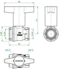 Oventrop Kugelhahn Optibal Knebelgriff 1077106 DN20, 3/4" Innengewinde, PN16, Messing -Langlebige Werkzeuge Oventrop Kugelhahn Optibal Knebelgriff 1077106 DN20 3 4 Innengewinde PN16 Messing 2