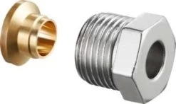 Oventrop Ofix CEP Klemmringverschraubung 1027158 Messing Vernickelt, G 3/4x22mm, Für IG