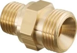 Oventrop Ofix-Oil Doppelnippel 2080051 G 3/8xG 3/8, Beiderseits Innenkonus, Messing