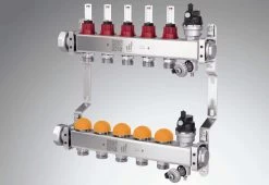 Purmo Heizkreisverteiler FF7MSSD064AKDB5 6 Kreise, 403 Mm Lang, 1", Edelstahl, Dynamic