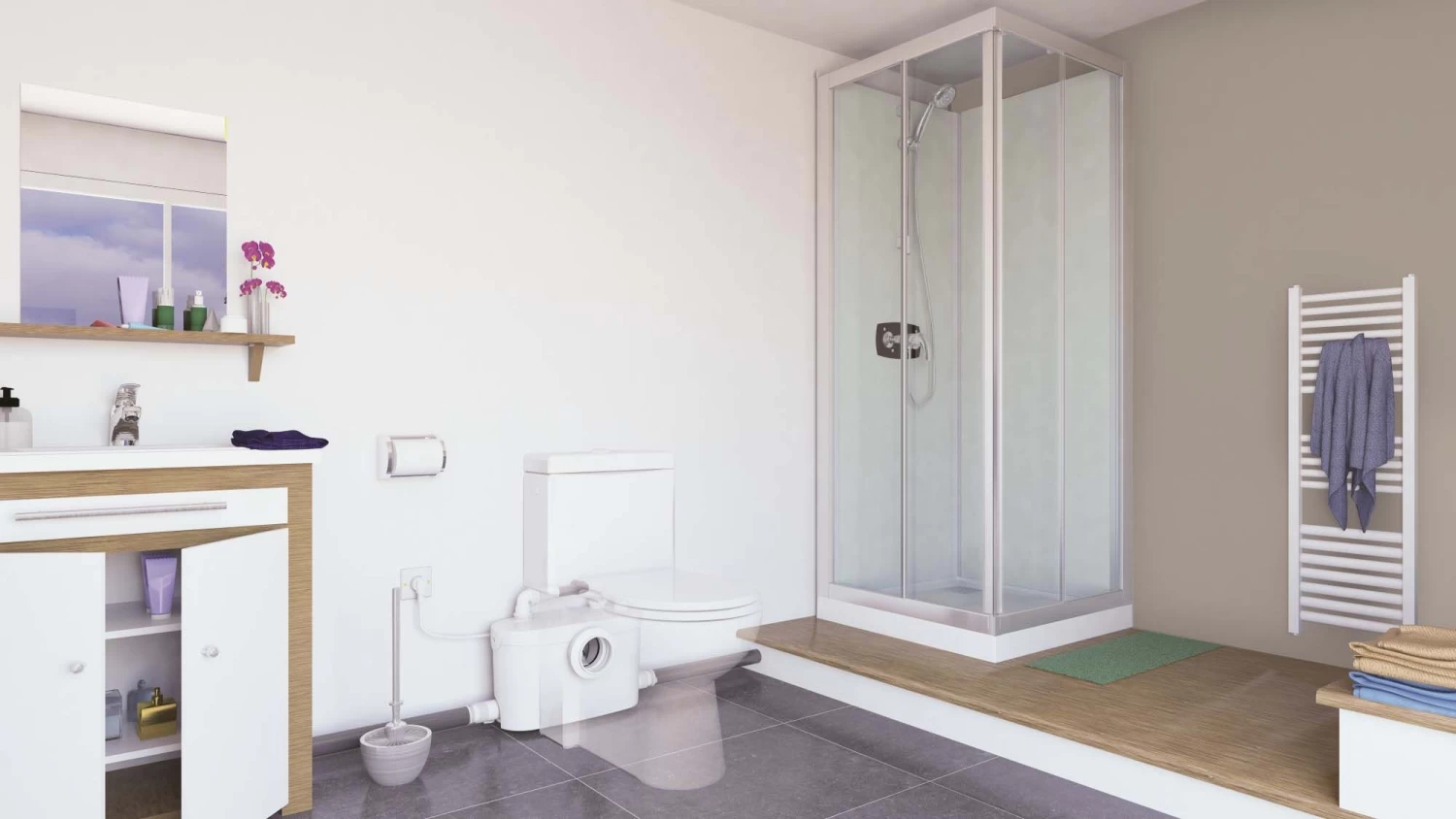 SFA SaniPro XR UP WC-Hebeanlage 0015UP Weiss, Für WC, Waschtisch, Dusche, Urinal 4 SFA SaniPro XR UP WC-Hebeanlage 0015UP Weiss, Für WC, Waschtisch, Dusche, Urinal – Bild 2