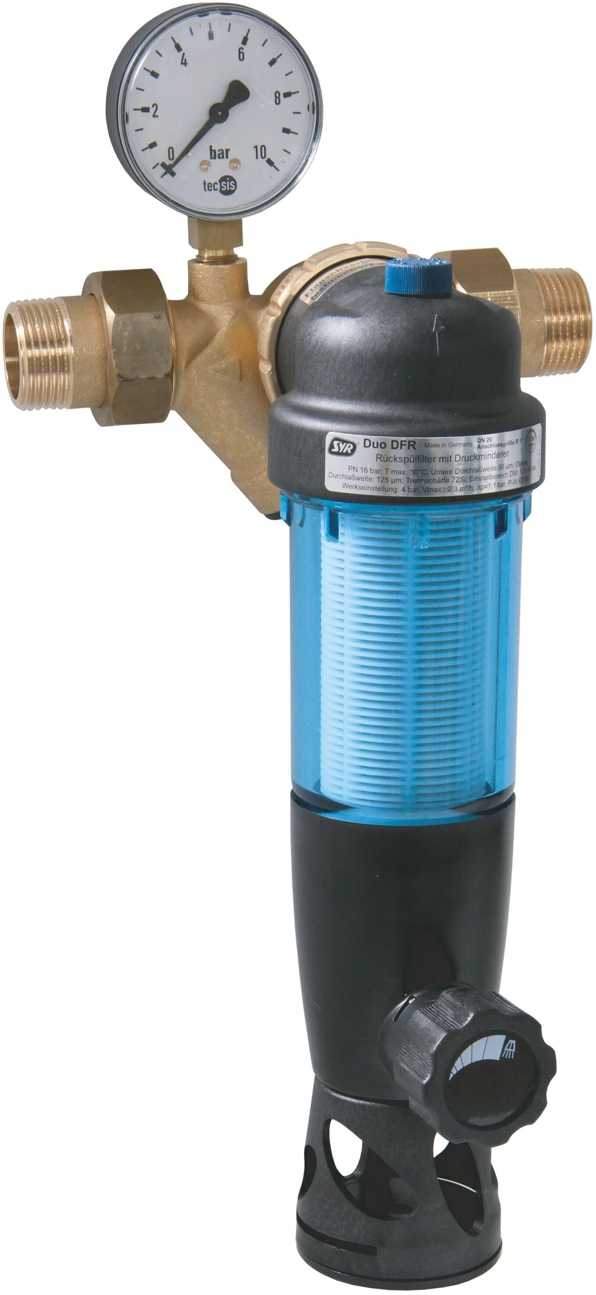 SYR Rückspülfilter Duo DFR 231420000 DN 20, Mit Druckminderer Und Manometer 3 SYR Rückspülfilter Duo DFR 231420000 DN 20, Mit Druckminderer Und Manometer