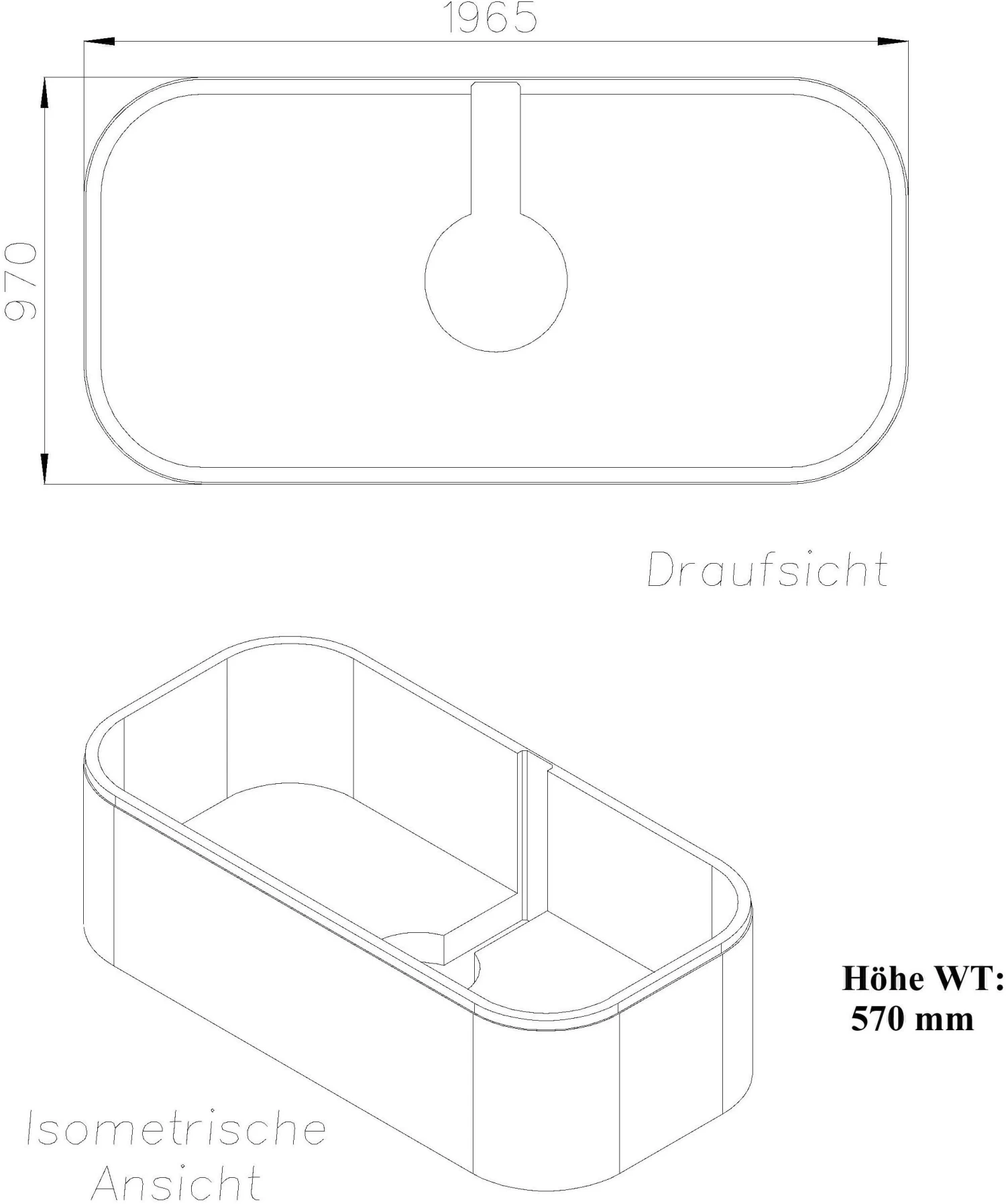 Schedel Duravit PuraVida Wannenträger SW14690 200x100cm, Oval, Höhe 57cm 4 Schedel Duravit PuraVida Wannenträger SW14690 200x100cm, Oval, Höhe 57cm – Bild 2