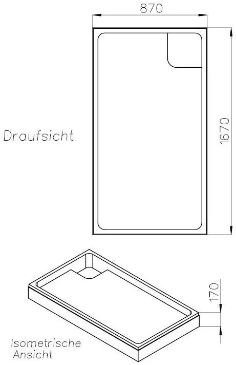 Schedel Duschwannenträger SD21832 170x90x5,1cm, Höhe 17cm 4 Schedel Duschwannenträger SD21832 170x90x5,1cm, Höhe 17cm – Bild 2