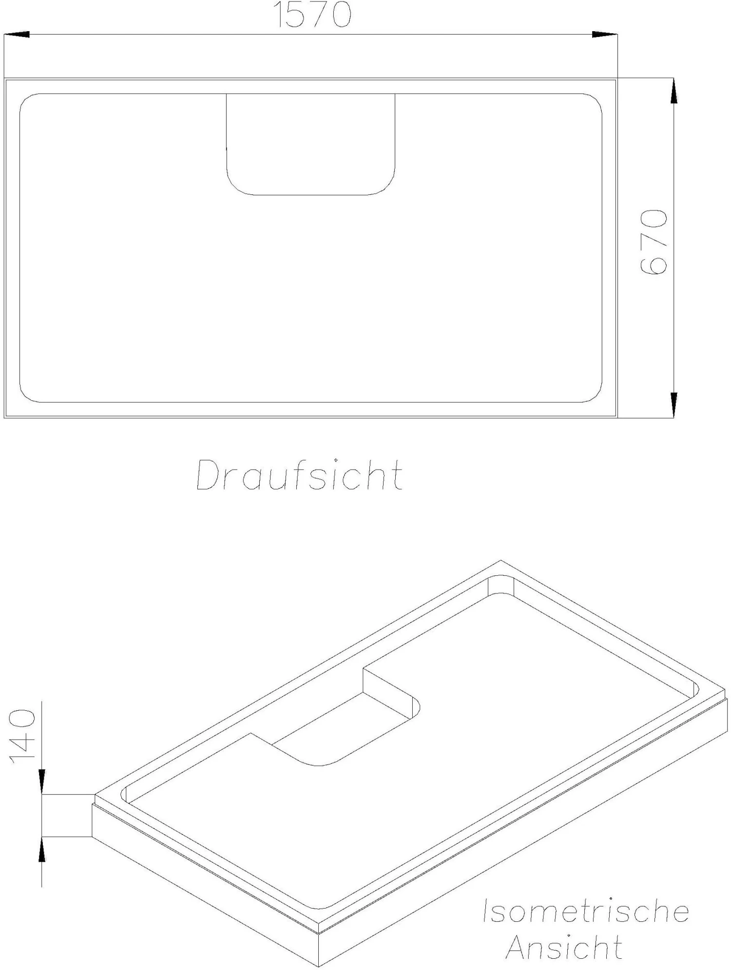 Schedel Duschwannenträger SD26021 160x70x1,5/4,8cm, Höhe 14cm 4 Schedel Duschwannenträger SD26021 160x70x1,5/4,8cm, Höhe 14cm – Bild 2