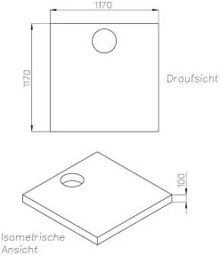 Schedel Hoesch Muna Duschwannenträger SD24244 120x120x3cm, Höhe 10cm