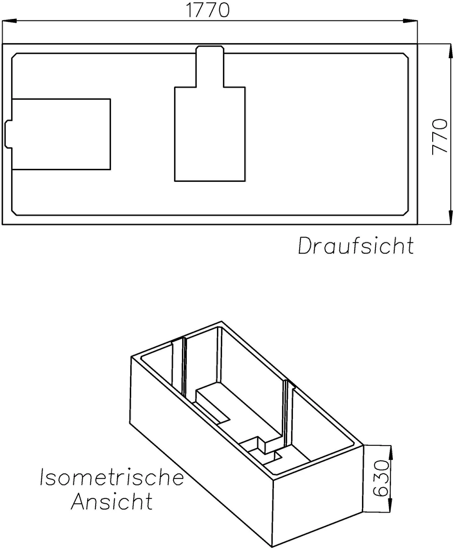 Schedel Wannenträger SW14146 180x80cm, Höhe 63cm 4 Schedel Wannenträger SW14146 180x80cm, Höhe 63cm – Bild 2