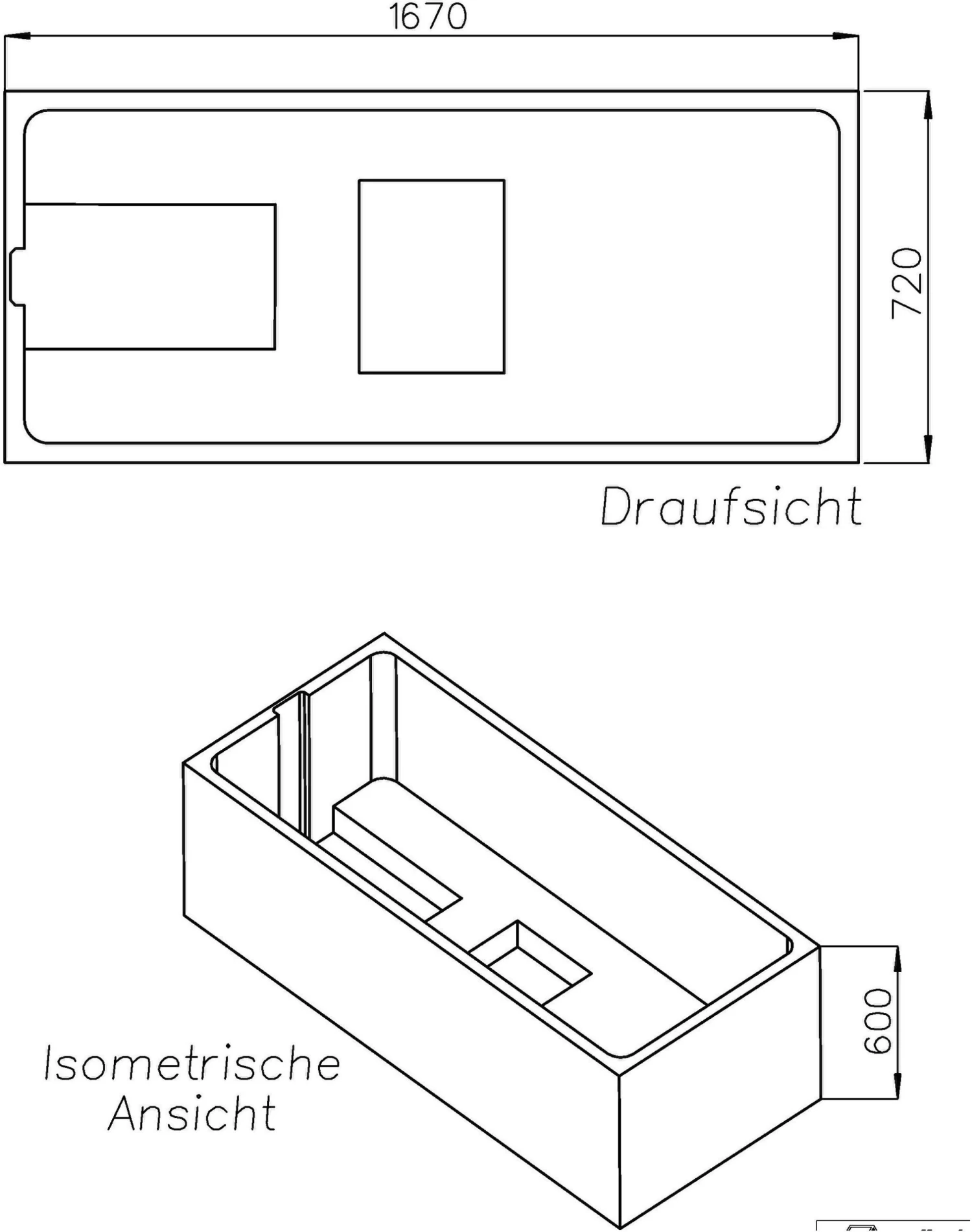 Schedel Wannenträger SW14775 170x70cm, Höhe 60cm 4 Schedel Wannenträger SW14775 170x70cm, Höhe 60cm – Bild 2