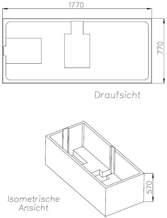 Schedel Wannenträger SW16046 180x80cm, Höhe 57cm 4 Schedel Wannenträger SW16046 180x80cm, Höhe 57cm – Bild 2