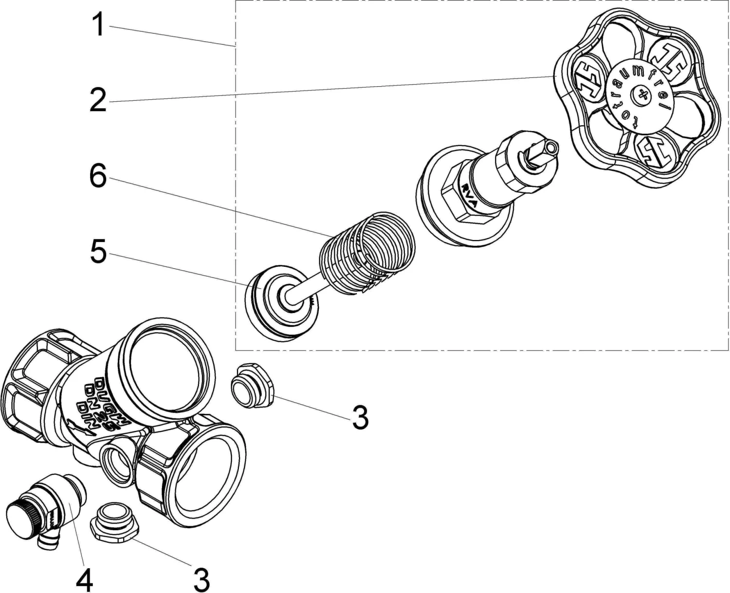 Schlösser KFR-Ventil 0016302500001 DN 25, Rp 1, Mit Entleerung, Nichtsteigende Spindel 5 Schlösser KFR-Ventil 0016302500001 DN 25, Rp 1, Mit Entleerung, Nichtsteigende Spindel – Bild 3