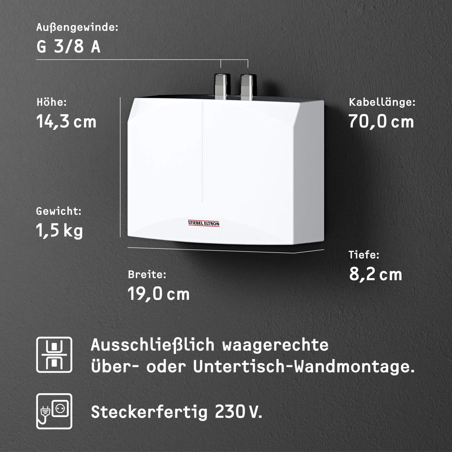 Stiebel Eltron DEM 3 Mini-Durchlauferhitzer 231001 Elektronisch Geregelt, 3,5 KW, Weiss 9 Stiebel Eltron DEM 3 Mini-Durchlauferhitzer 231001 Elektronisch Geregelt, 3,5 KW, Weiss – Bild 7