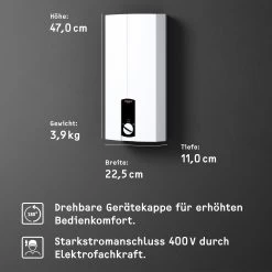 Stiebel Eltron Durchlauferhitzer DHB 18 ST 227608 18 KW, Thermotronic, 400V, Weiss, Elektronisch -Langlebige Werkzeuge Stiebel Eltron Durchlauferhitzer DHB 18 ST 227608 18 kW thermotronic 400V weiss elektronisch 4