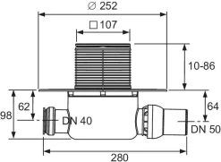 TECEdrainpoint S 122 Ablaufset Norm 3601202 100x100mm, DN50, Universalflansch, Edelstahlrahmen -Langlebige Werkzeuge TECEdrainpoint S 122 Ablaufset Norm 3601202 100x100mm DN50 Universalflansch Edelstahlrahmen 2