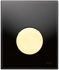 TECEloop Urinal Betätigungsplatte 9242658 Glas Schwarz, Taste Gold