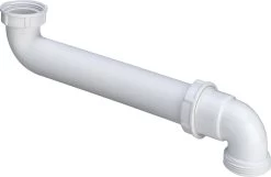 Viega Ablaufbogen 105785 G 1 1/2xG 1 1/2x90-230mm, 90Grad, Kunststoff Weiß