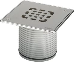 Viega Advantix Aufsatz 555467 150x150mm, Kunststoff Grau, Verschraubt, Rahmen Edelstahl