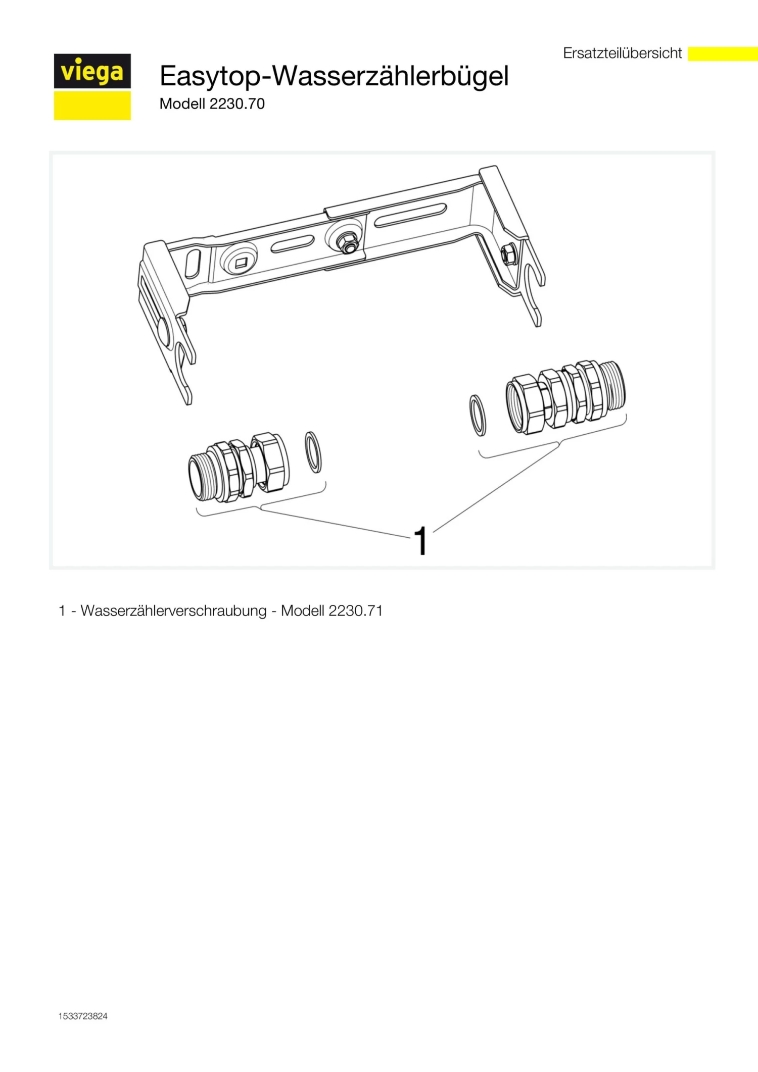 Viega Easytop Wasserzählerbügel 554415 Qn 2,5, R 1 X R 1, Rotguss, Für Wasserzähler 5 Viega Easytop Wasserzählerbügel 554415 Qn 2,5, R 1 X R 1, Rotguss, Für Wasserzähler – Bild 3