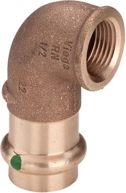 Viega Winkel Sanpress 2214.2 42 Mm X Rp 1 1/2, 90°, Rotguss Oder Siliziumbronze, SC-Contur