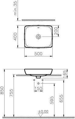 VitrA Bad Metropole Aufsatzwaschtisch 5667B0030673 50x40cm, Weiss, Mit Überlauf -Langlebige Werkzeuge VitrA Bad Metropole Aufsatzwaschtisch 5667B0030673 50x40cm weiss mit Ueberlauf 3