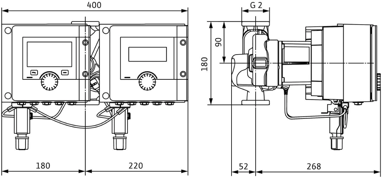 Wilo Stratos MAXO-D Nassläufer-Doppelpumpe 2186223 30/0,5-10, PN 10, Verschraubung 4 Wilo Stratos MAXO-D Nassläufer-Doppelpumpe 2186223 30/0,5-10, PN 10, Verschraubung – Bild 2